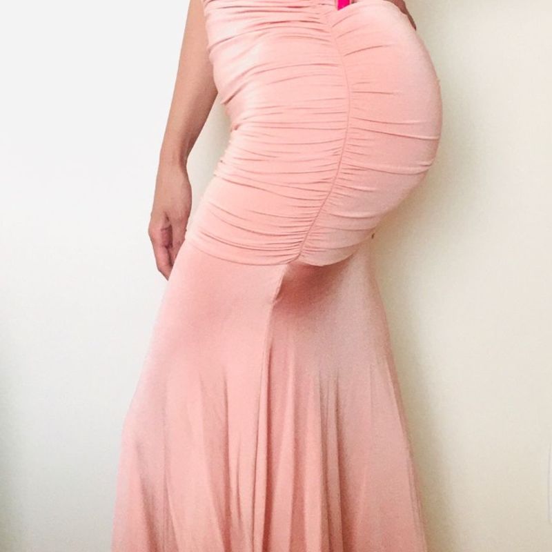 Vestido sereia rosa store seco