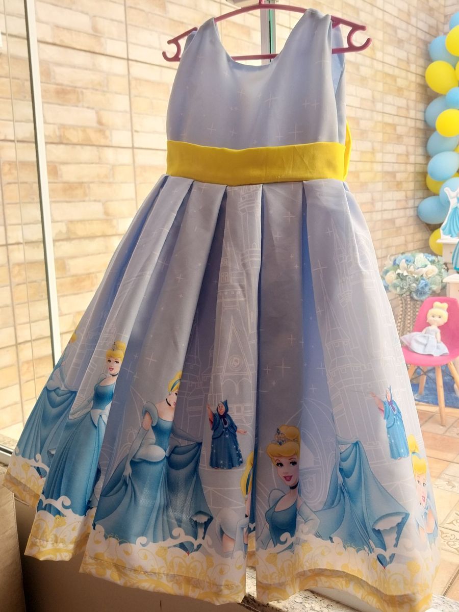 Vestido Aniversario 1 Ano Cinderela, Roupa Infantil para Bebê Usado  49137177