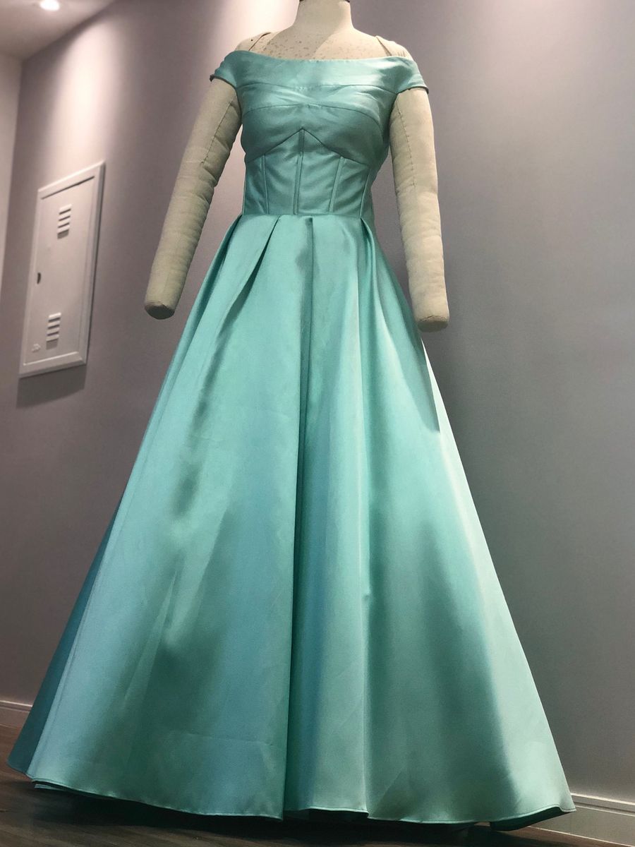 vestido de formatura verde tiffany