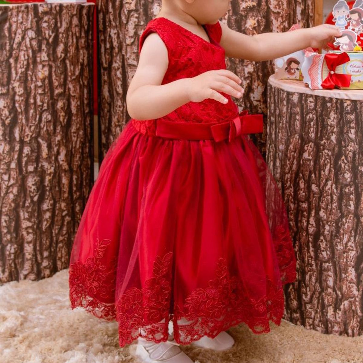 Vestido de festa sales 1 ano vermelho