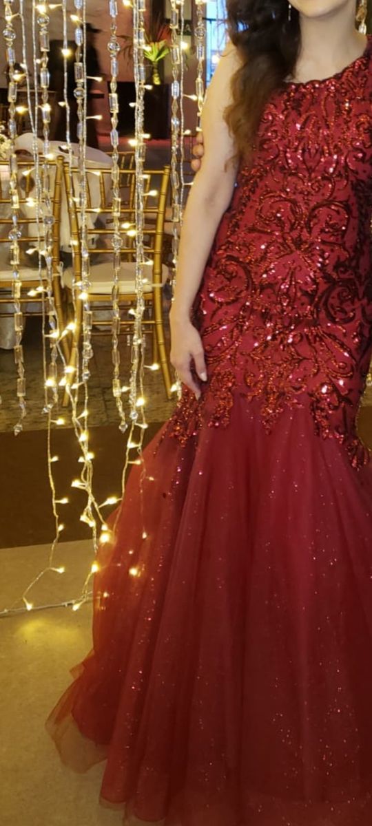 Vestido de Festa Vermelho Baile de Gala