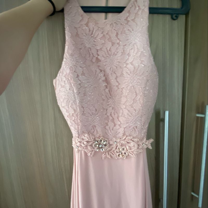 Vestido de gala longo 2024 rose