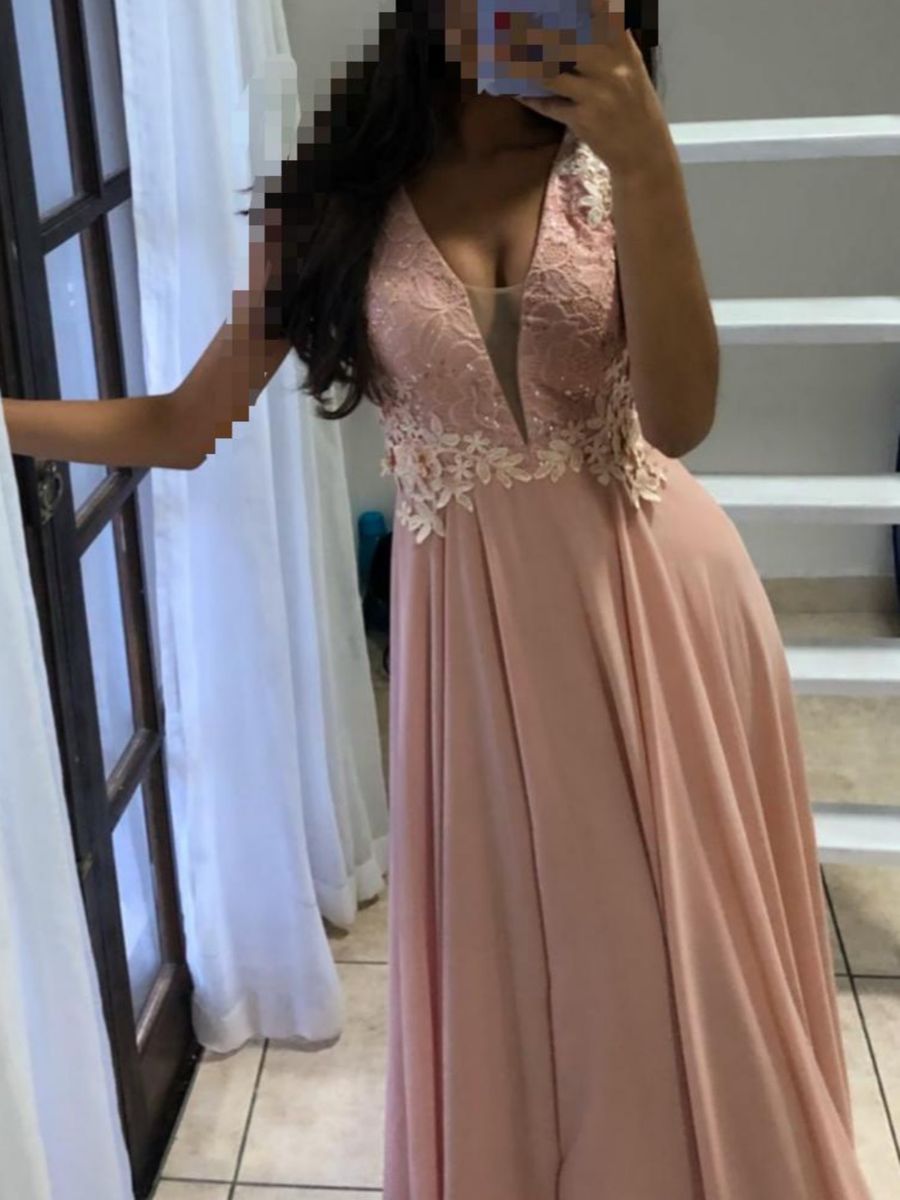 vestido de gala rosa