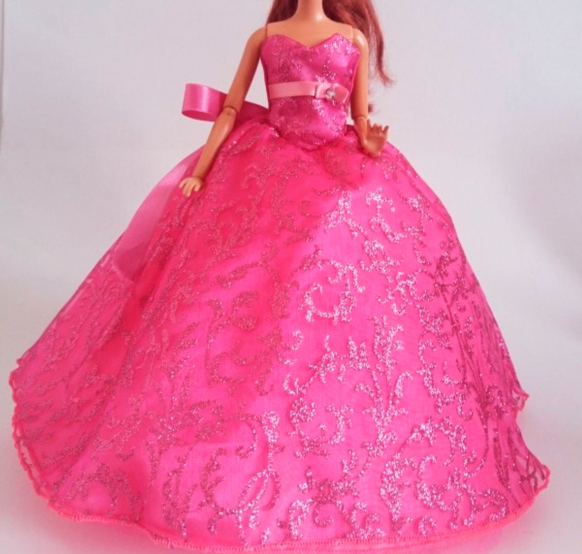 Vestido Luxo para Boneca Barbie ( Branco )