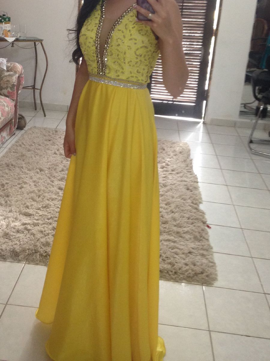 Vestido store amarelo madrinha