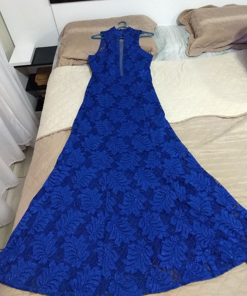 vestido cor azul royal