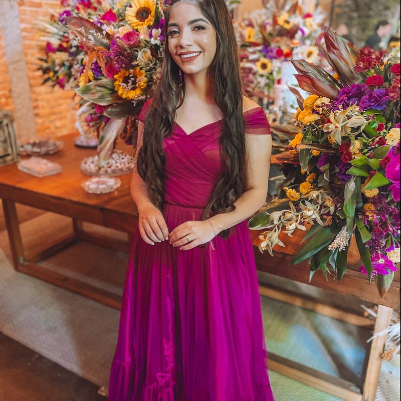 Vestido de 2024 madrinha roxo