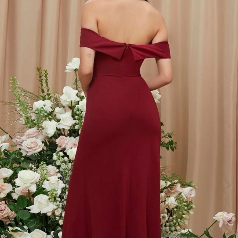 Vestido de best sale madrinha vermelho vinho