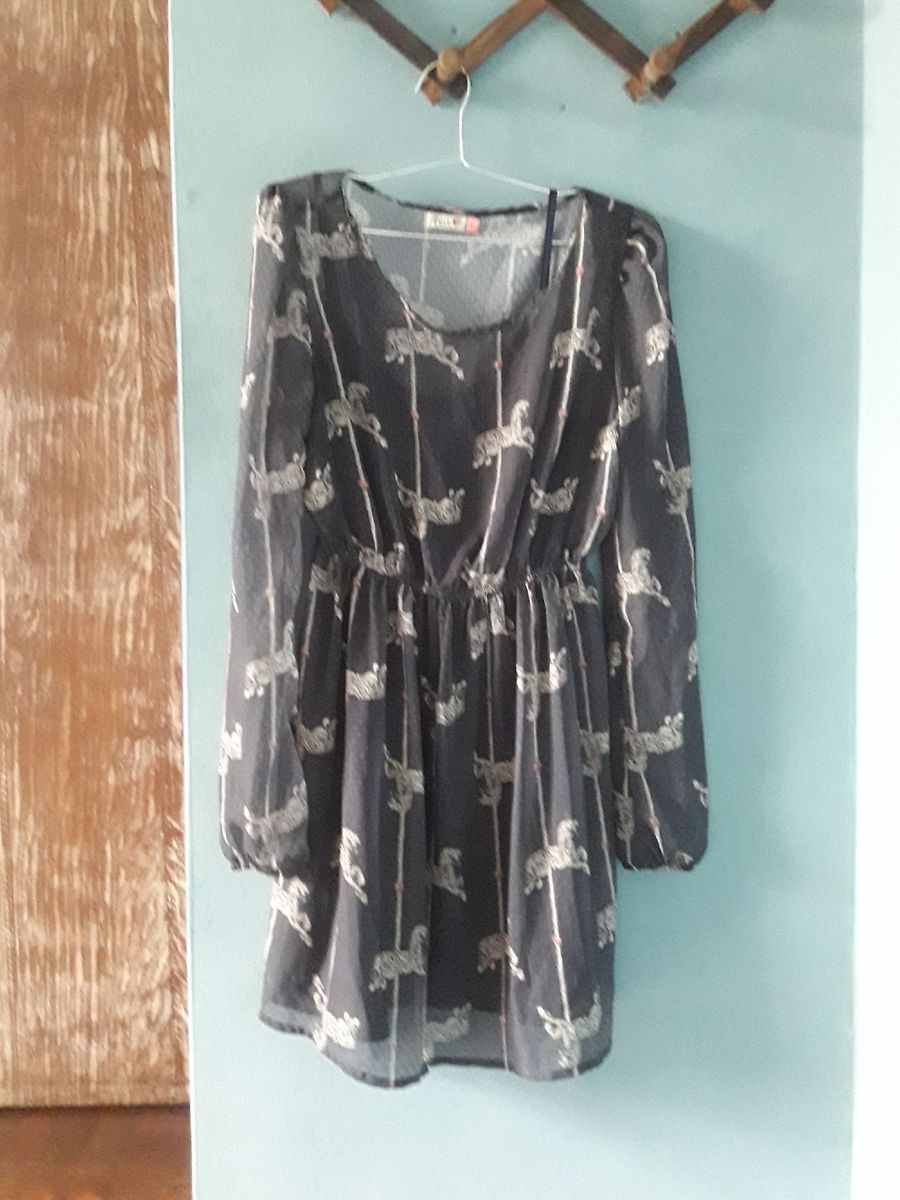 vestido manga longa antix