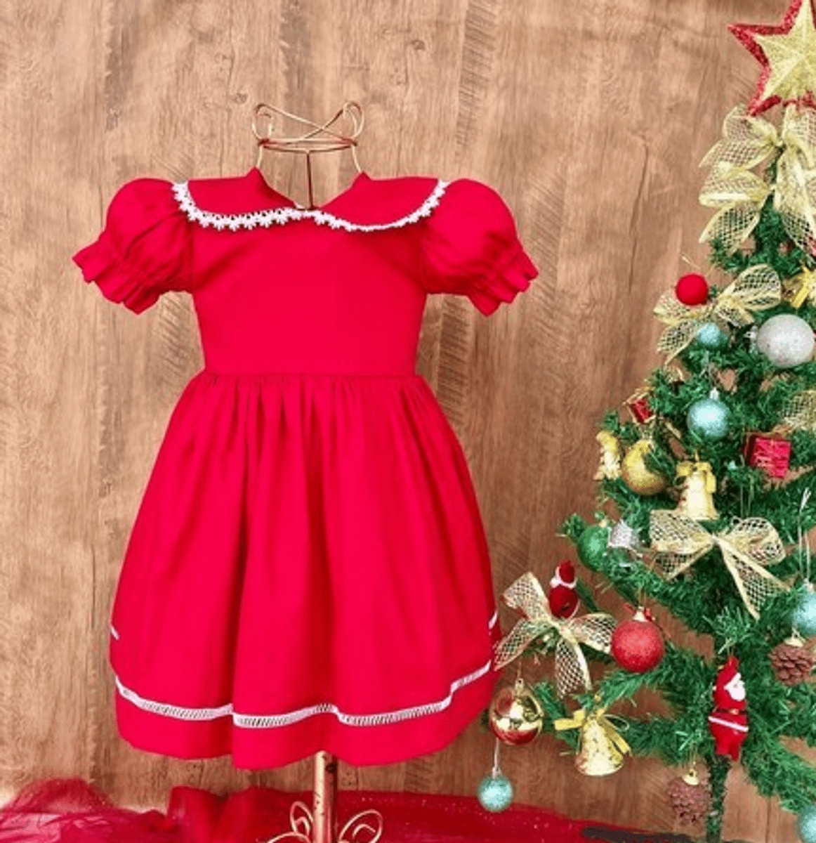 Vestido vermelho para bebe de store 6 meses