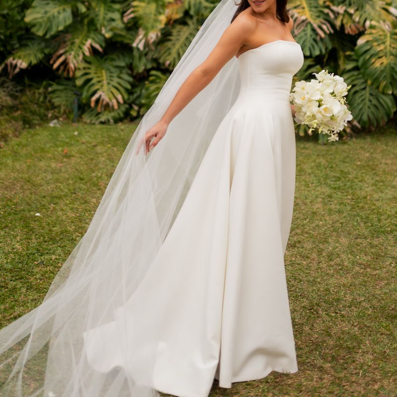 Vestido de Noiva Vestido de Festa Feminino Rebeca Nepomuceno Usado  130722791 enjoei