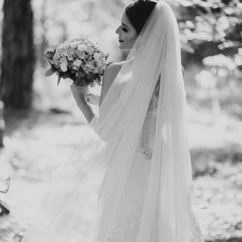 Vestido de Noiva Berta, Cor Blush, Tamanho 38, Sereia, Alça, Veio