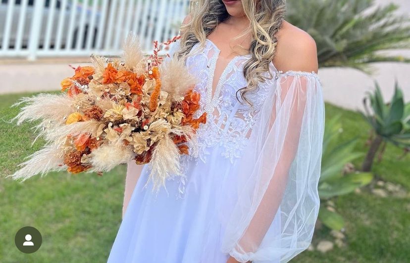Vestido De Noiva Boho Chic | Vestido Feminino Noiva Usado 85196711 | Enjoei