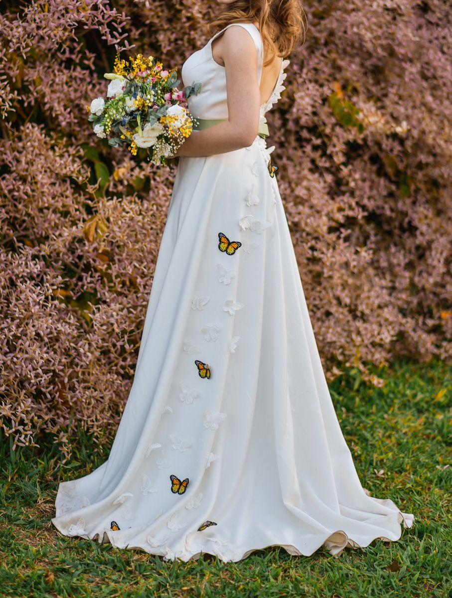vestido de noiva de borboleta