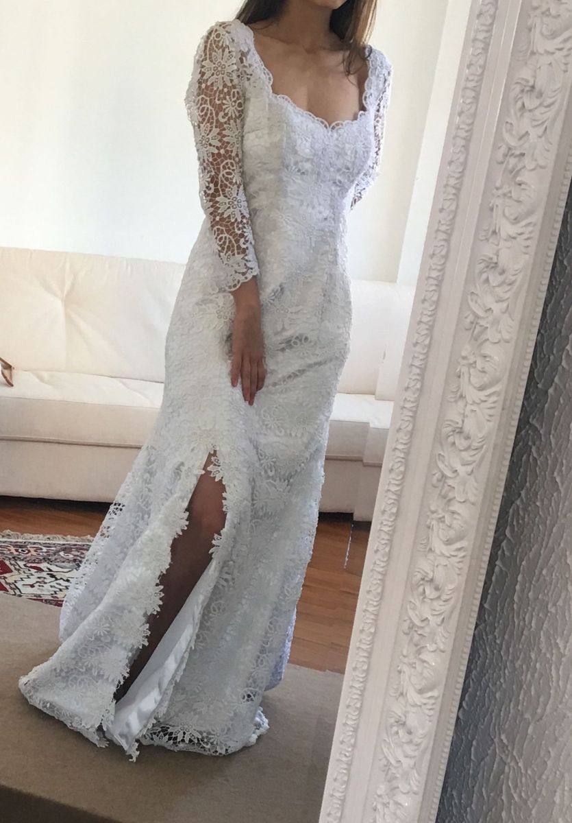 vestido noiva com fenda