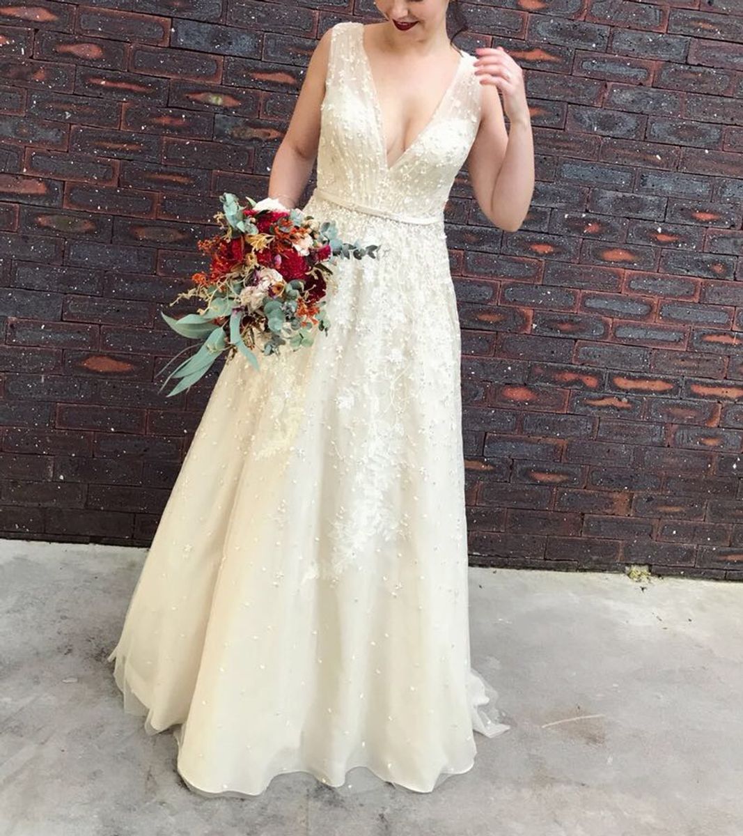 vestido de noiva simples champanhe