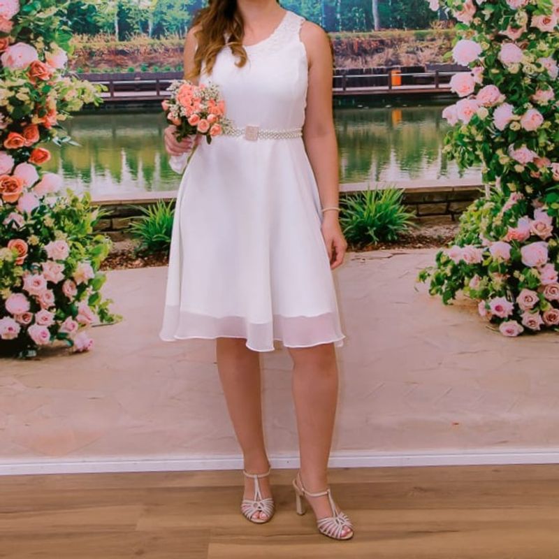 Vestido de Noiva, Civil, Casamento, Ano Novo Off-white Vestido de Festa  Feminino Noiva Usado 77587021 enjoei