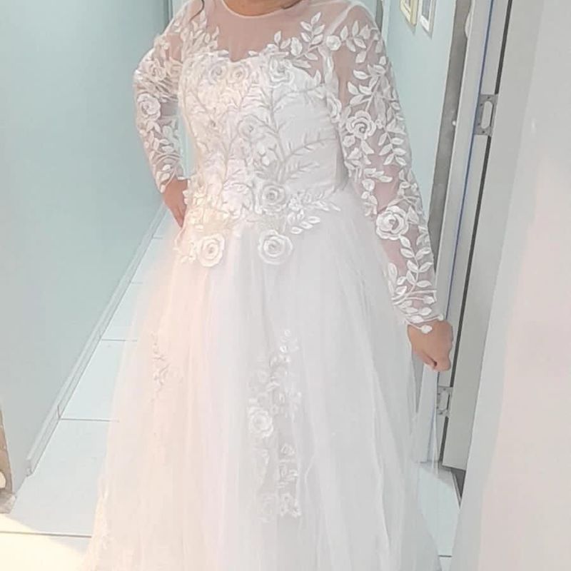 Vestido de Noiva Gg com Espartilho V u Usado Uma Vez. Vestido Feminino Usado 95534064 enjoei