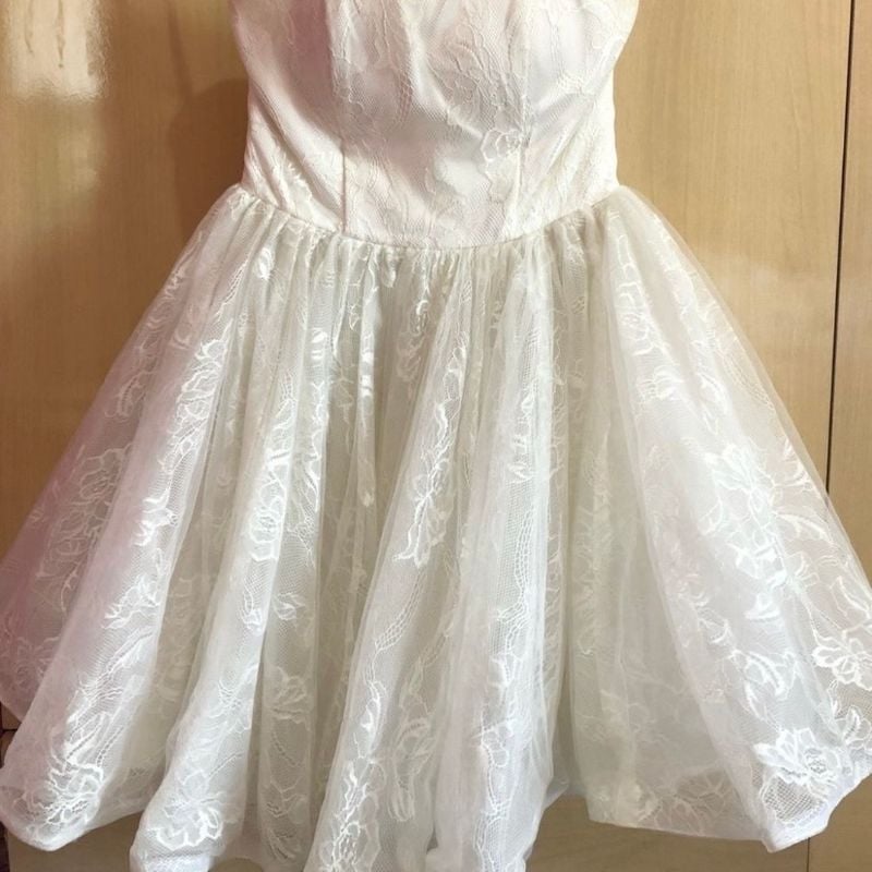 Vestido de noiva curto tomara best sale que caia