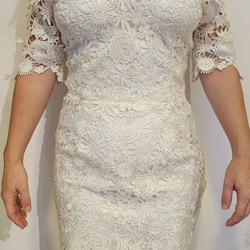 Vestido de guipir clearance para casamento civil