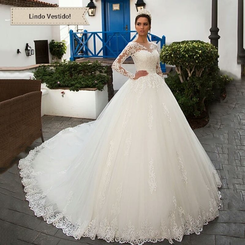 Favaretto Noivas  Vestido de Noiva Estilo Princesa