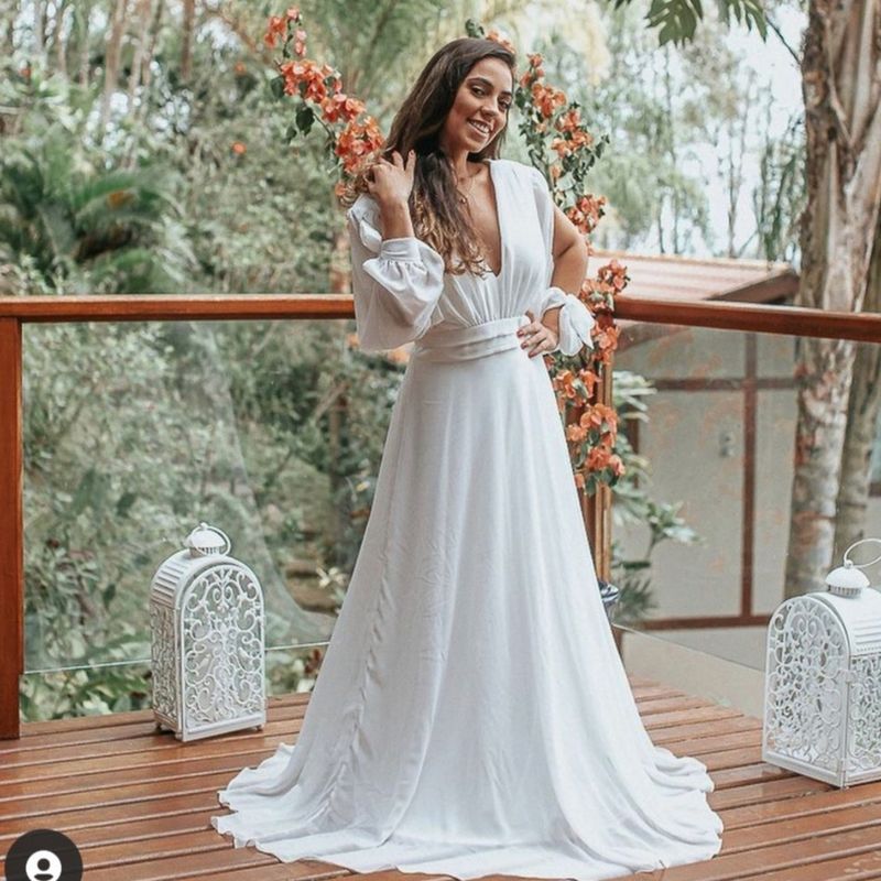Estilo Boho Noiva Simples Comprar Vestido De Noiva Boho Vestido De
