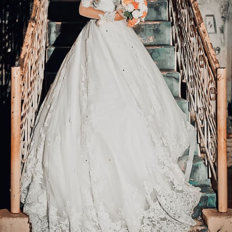 Vestido Noiva Princesa Tule Bordado Pedraria