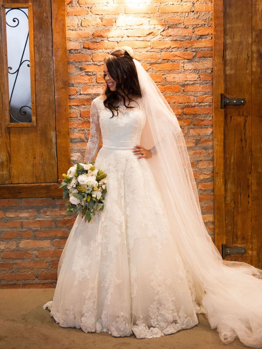 vestido de noiva com manga comprida
