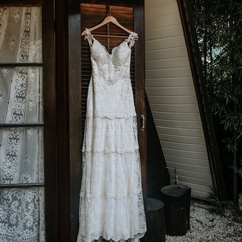 Vestido de noiva boho de renda, vestido de noiva costas abertas