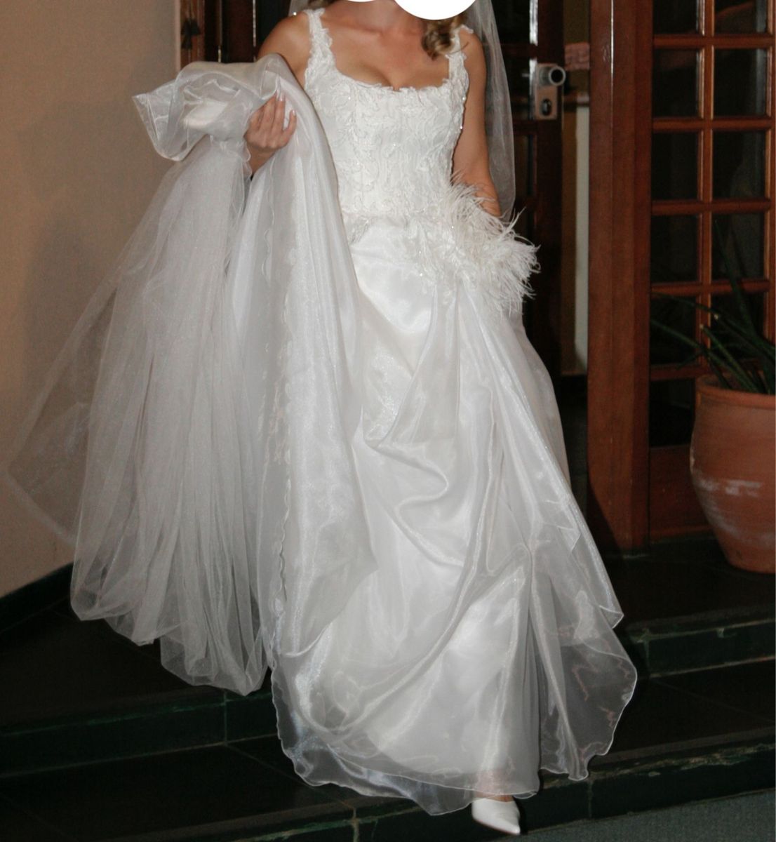 vestido de organza cristal