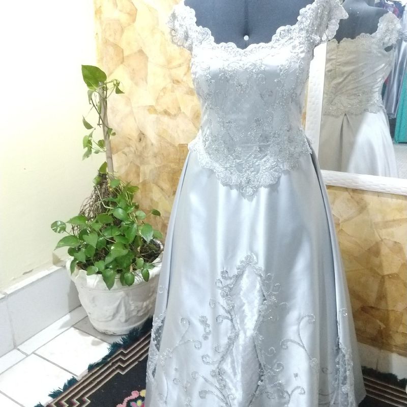 Vestido de noiva sales prata