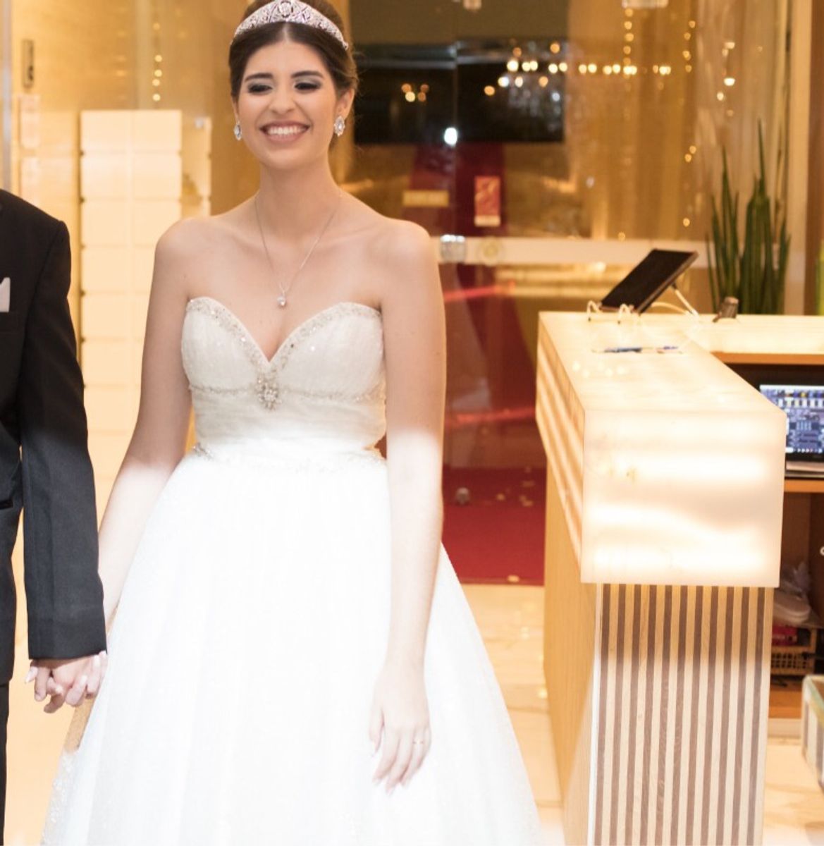 vestido de noiva brilhante princesa