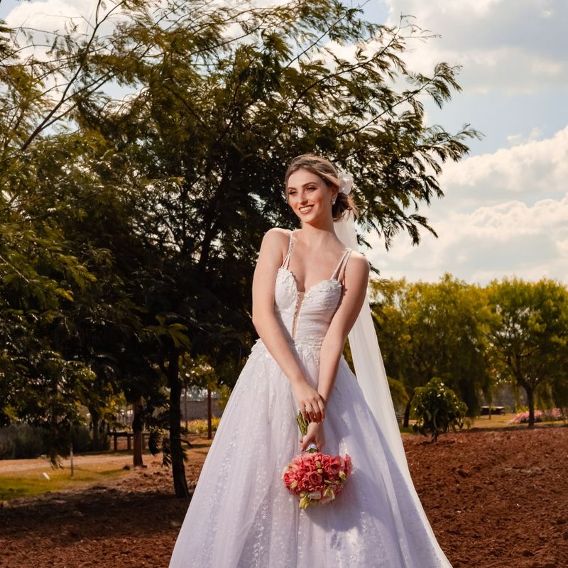 Vestido de noiva de renda e tule, vestido de noiva princesa, feito