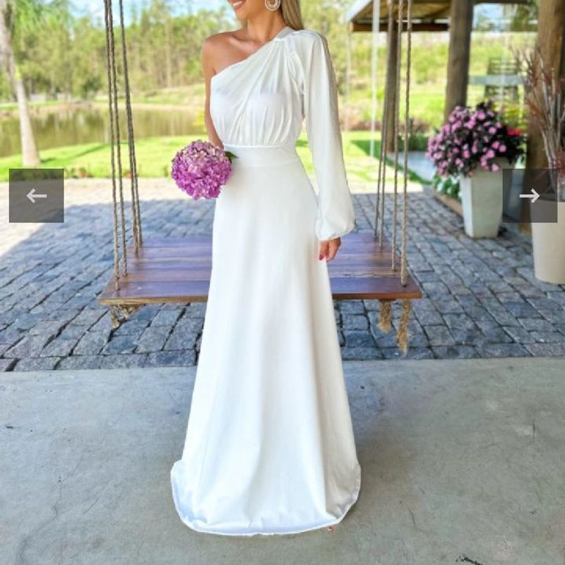 Vestido branco best sale simples de noiva