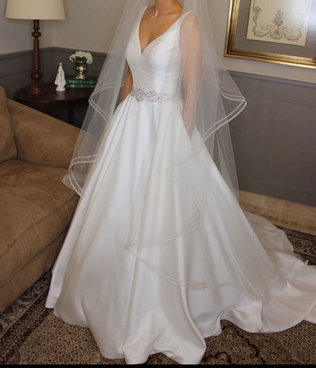 vestido de noiva de tafeta de seda