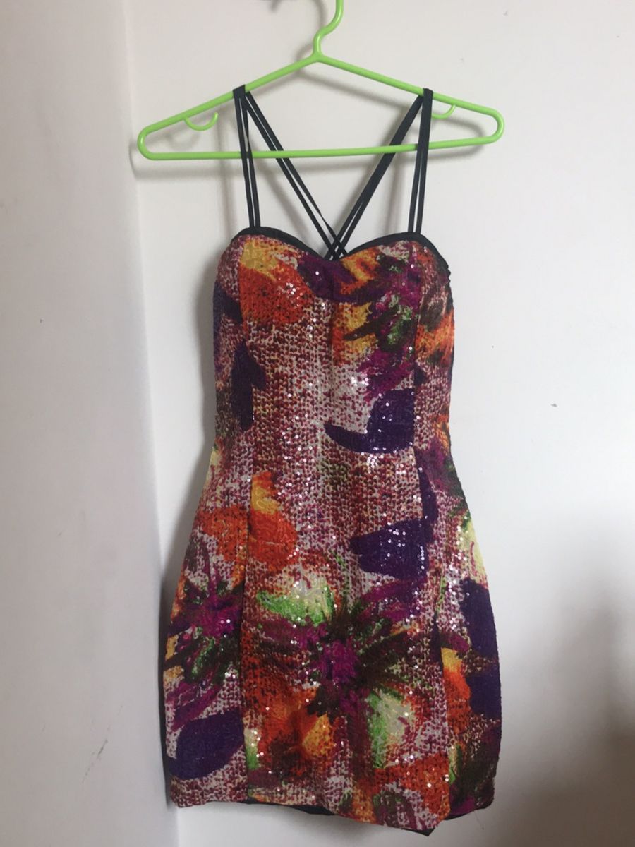 vestido paete colorido