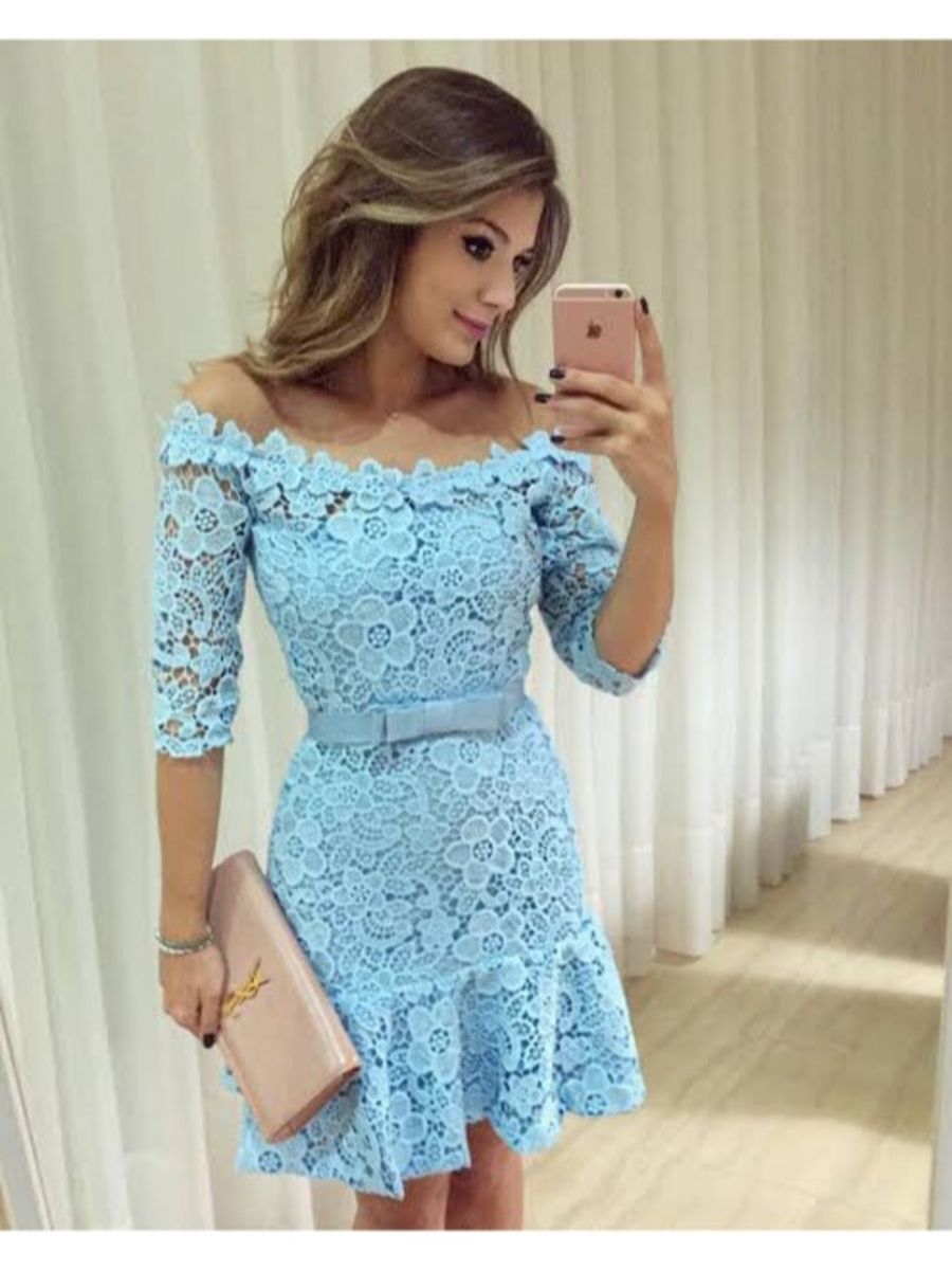 azul bebê vestido