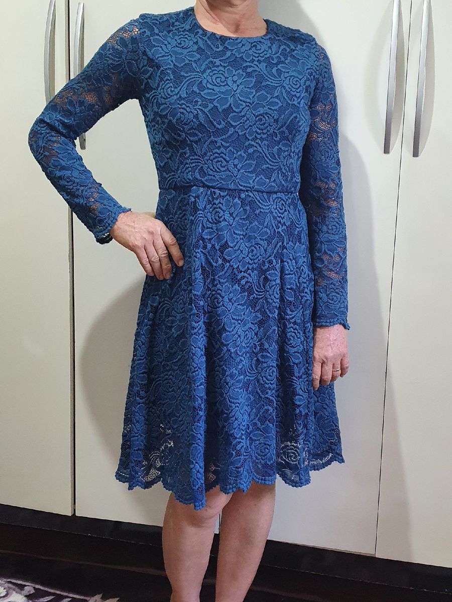 Vestido Azul Marinho 36 Fabricação Própria Usado 74182071 enjoei