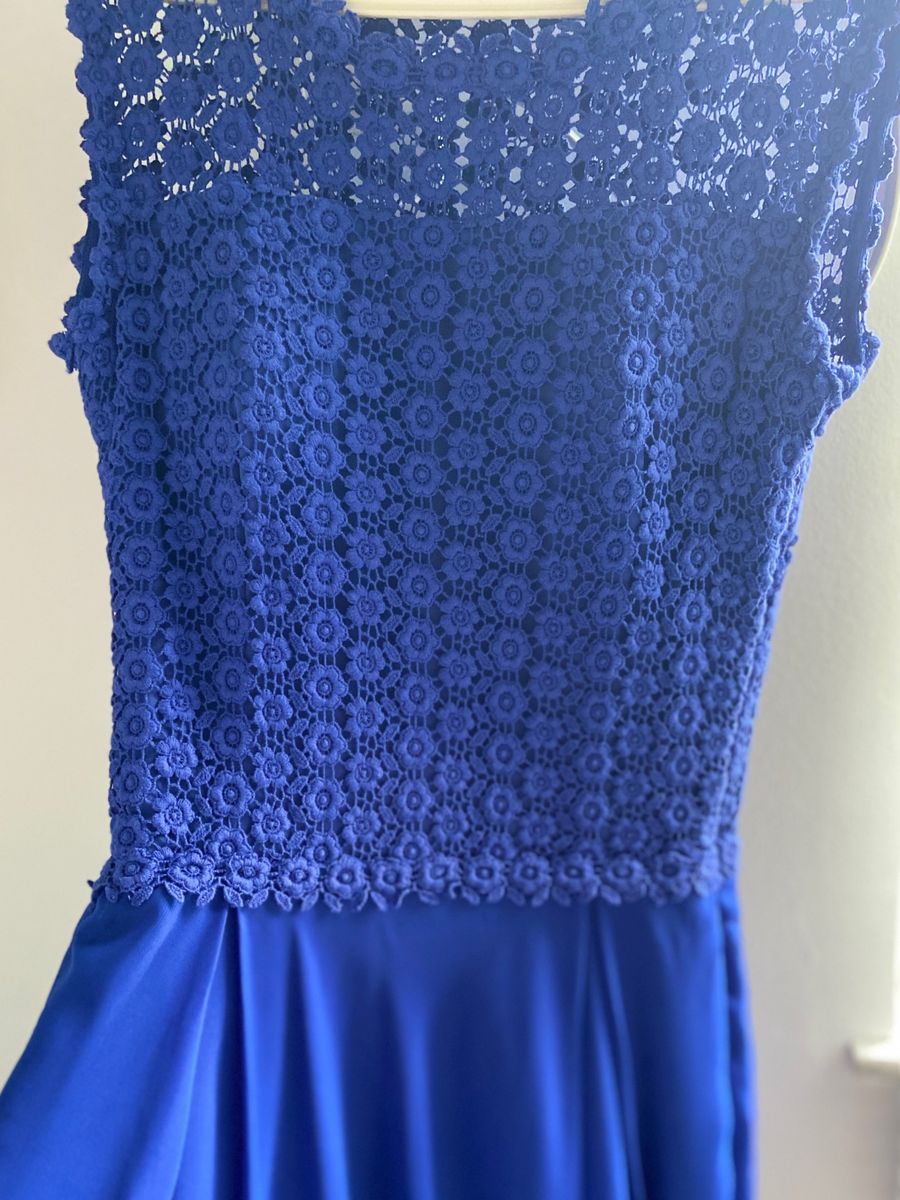 renda guipir azul royal