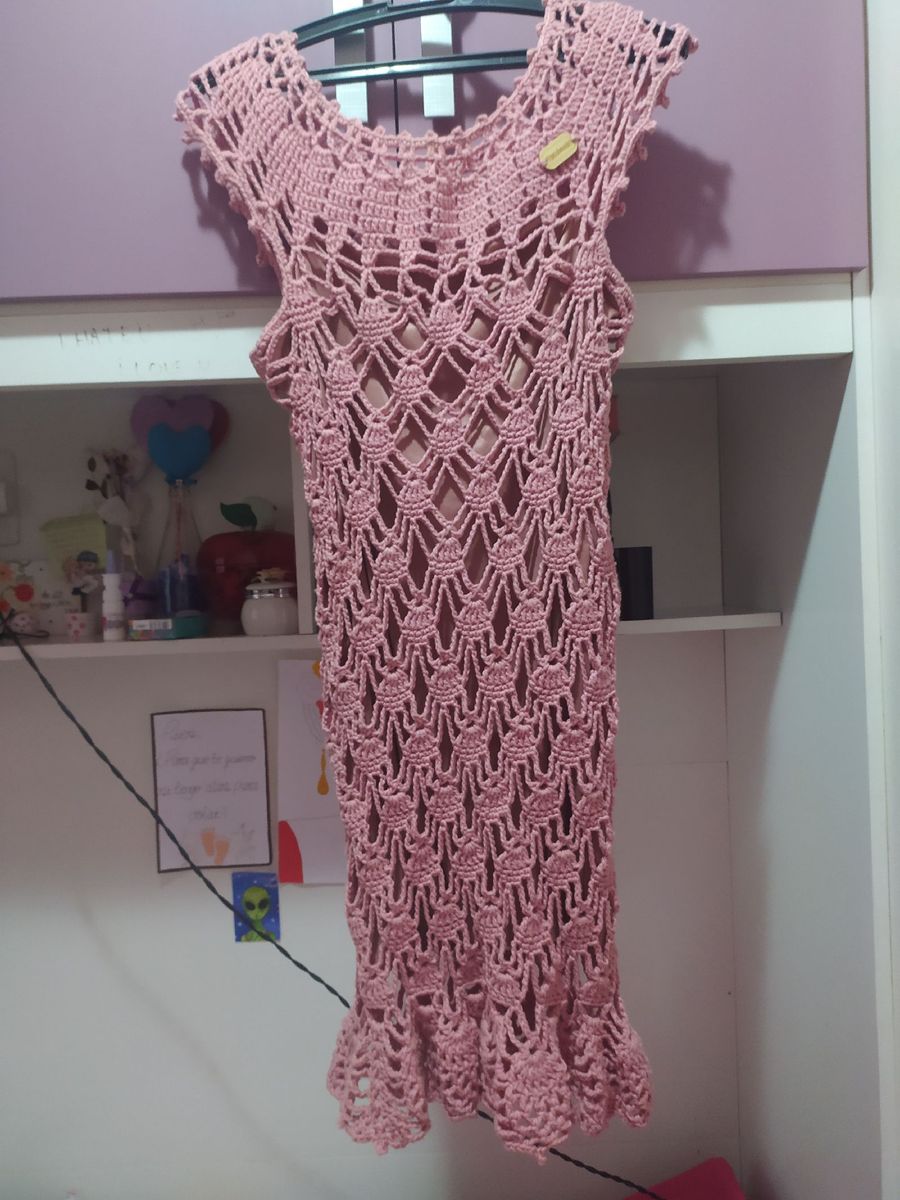 Vestido de Tric Vestido Feminino Feito A Mao Usado 46555145