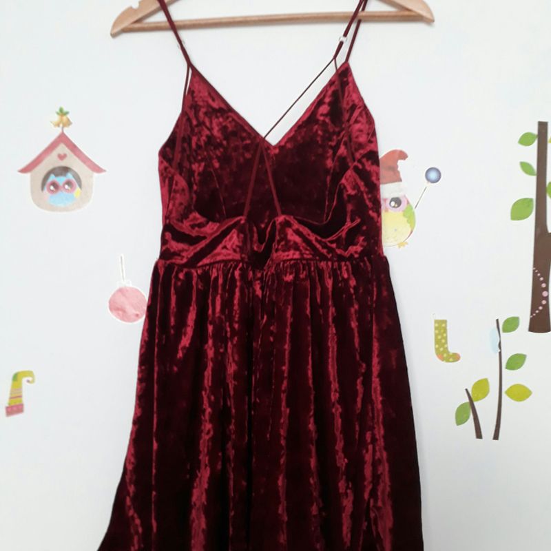 Vestido de best sale veludo rodado