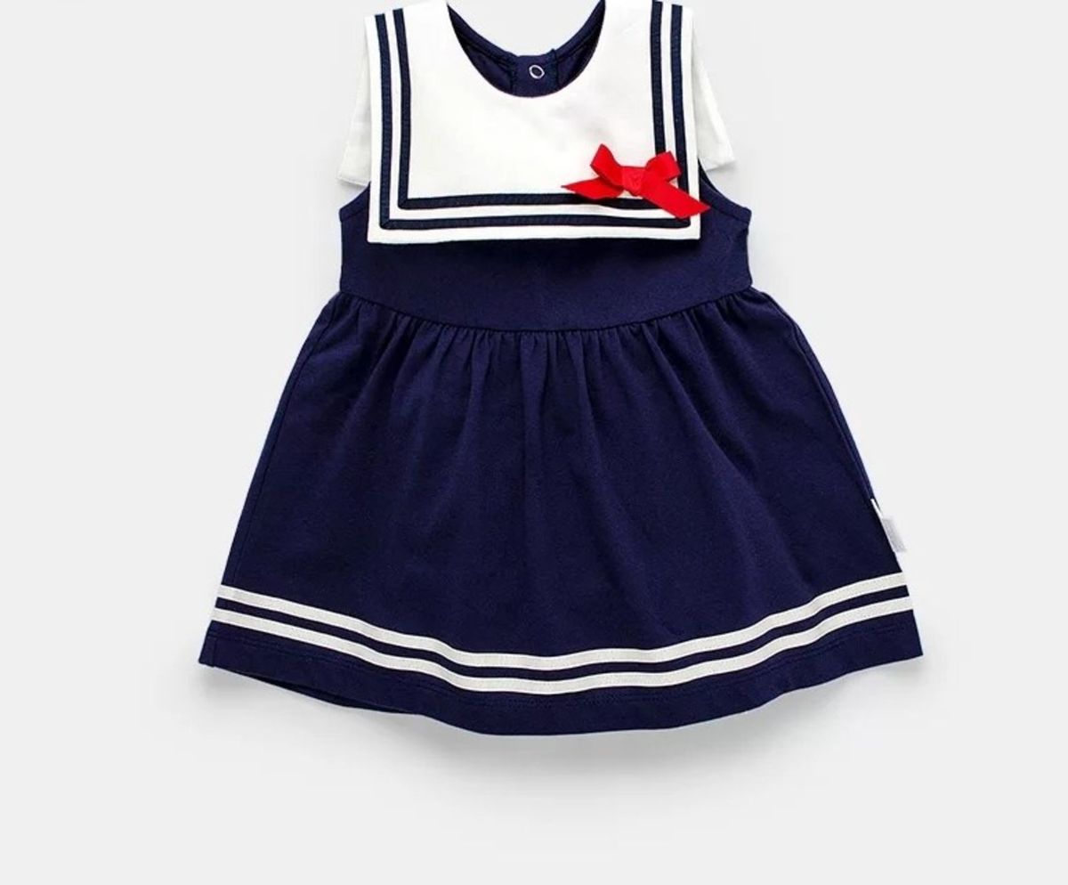 vestido infantil gola marinheiro