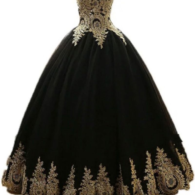 Vestido de debutante orders dourado e preto