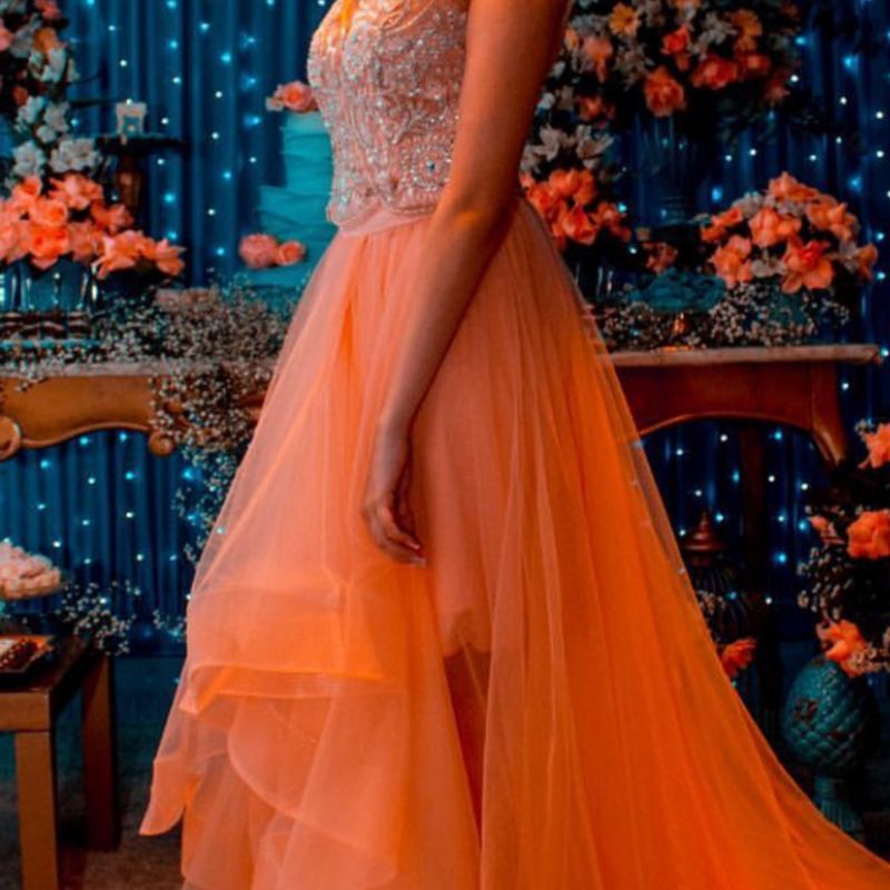 Vestido de debutante sales laranja