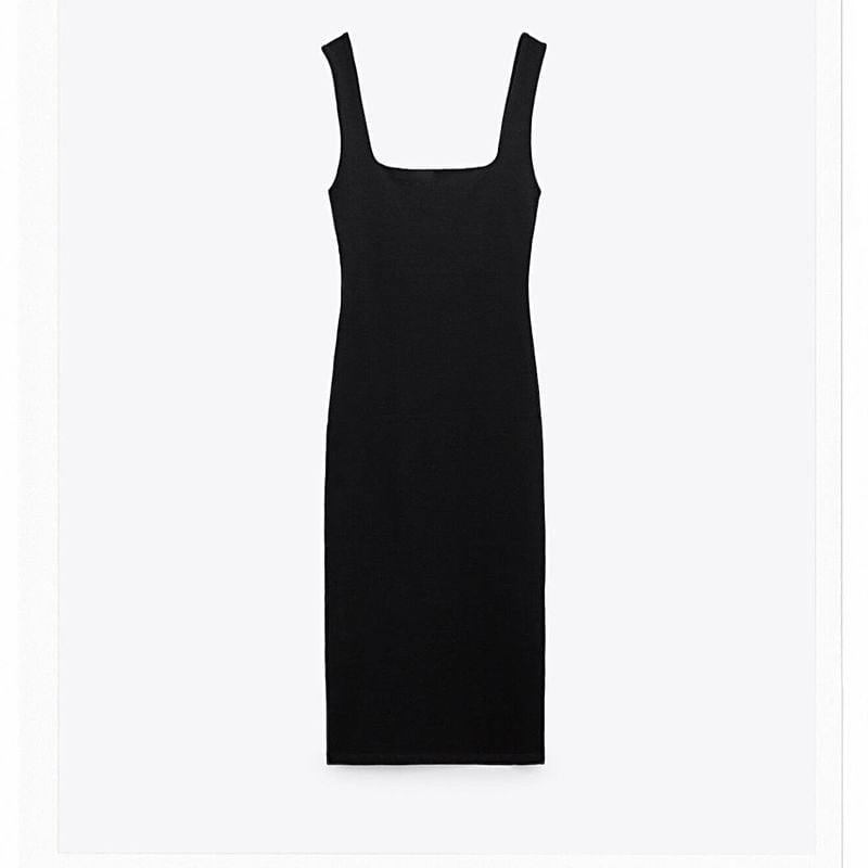 Vestido Decote Quadrado Zara | Zara Nunca Usado 111882645