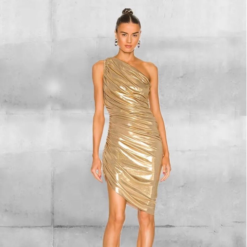 Vestido dourado hot sale champagne