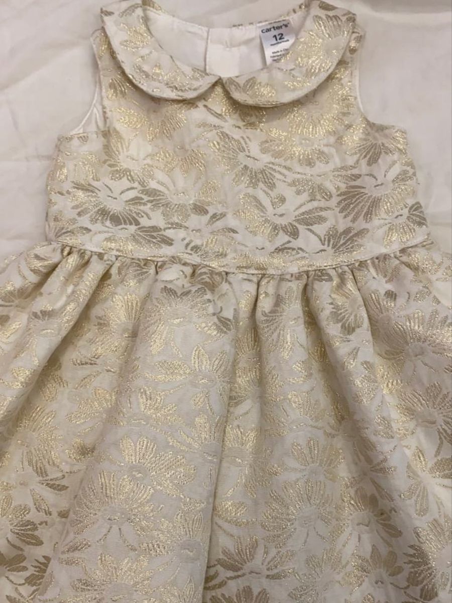 vestido dourado para bebe