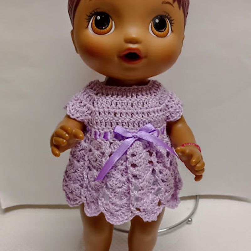 Vestido Em Crochê Para Boneca Baby Alive