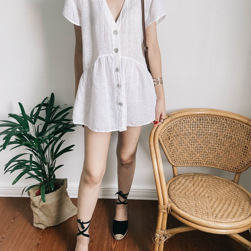 Vestido Elegante em Linho Zara Vestido Feminino Zara Usado 93812045  enjoei