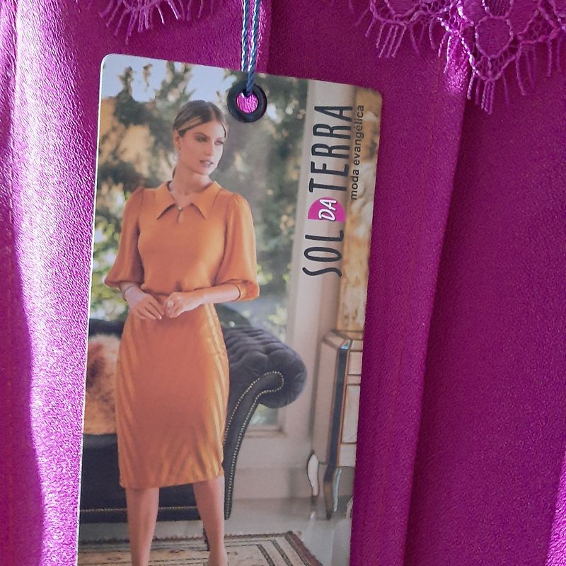 Vestido Elegante Sol da Terra M Vestido Feminino Sol Da Terra